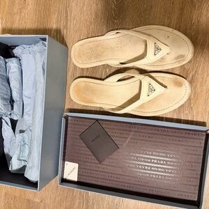 Prada Cream Women's Sandals